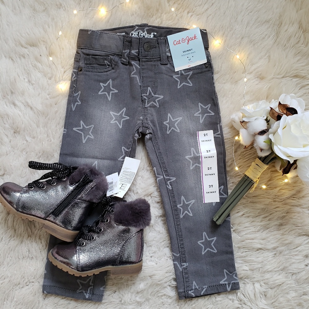 CAT & JACK NWT gray skinny jeans Size 2T